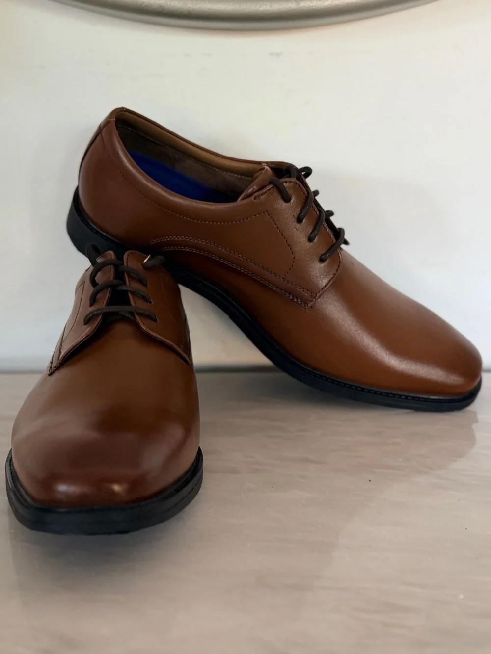 Nunn Bush Baxter Oxford Brown Leather Dress Shoes Mens 11.5 NEW Comfort